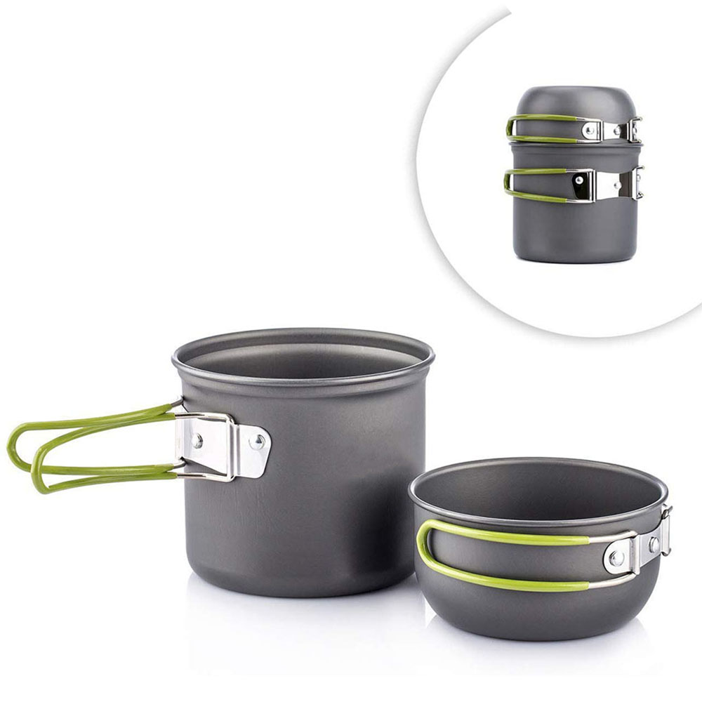 Outdoor Camping Dining Set - Ultraleichtes Camping-Töpfe-Kochgeschirr-Set, tragbares Outdoor-Kochgeschirr für Wandern,